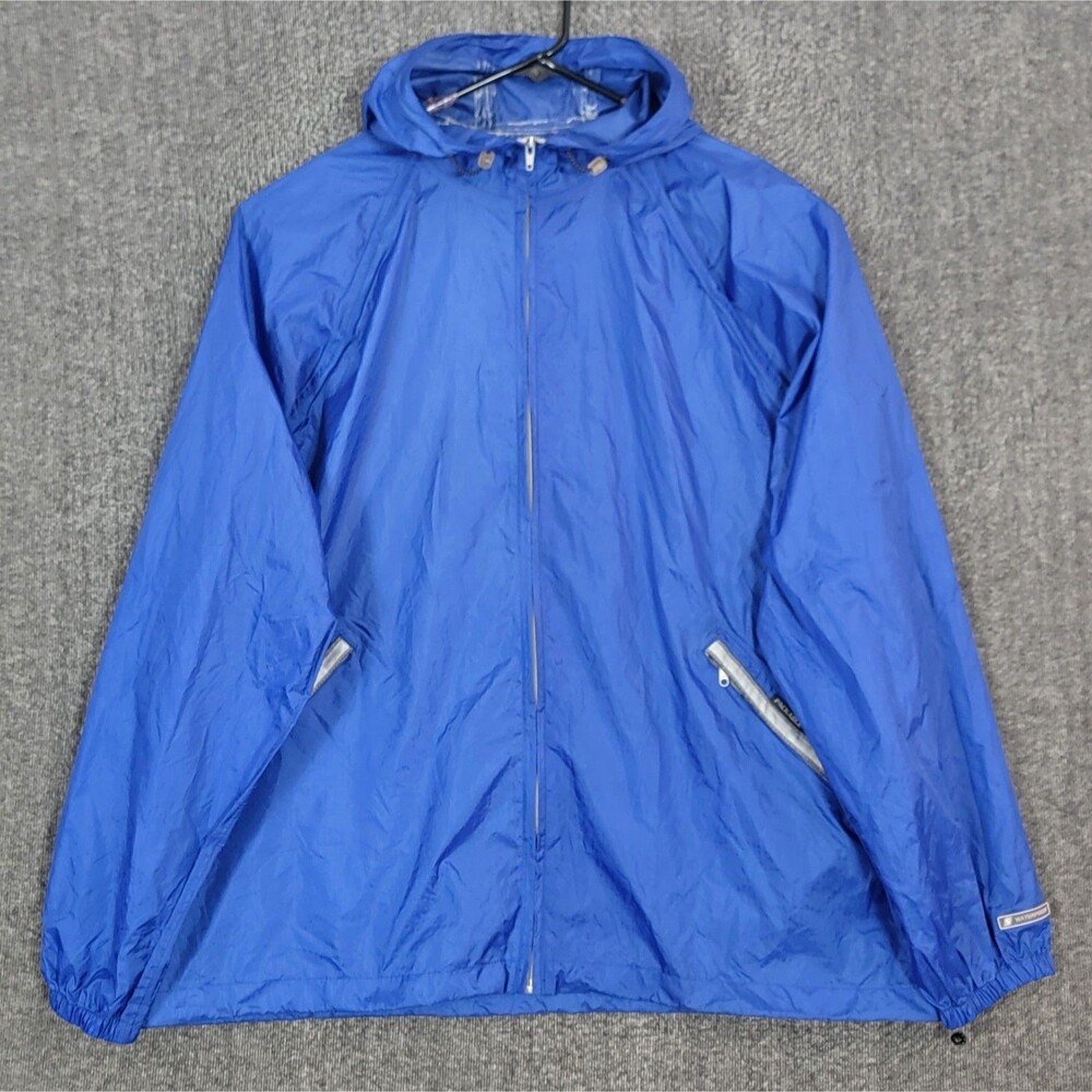 Stearns Dry Wear Jacket Men XXL Royal Blue Hooded Nylon Ripstop Windbreaker 8730